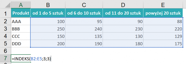 Funkcja Indeks W Excelu Poradnik Excel 2850